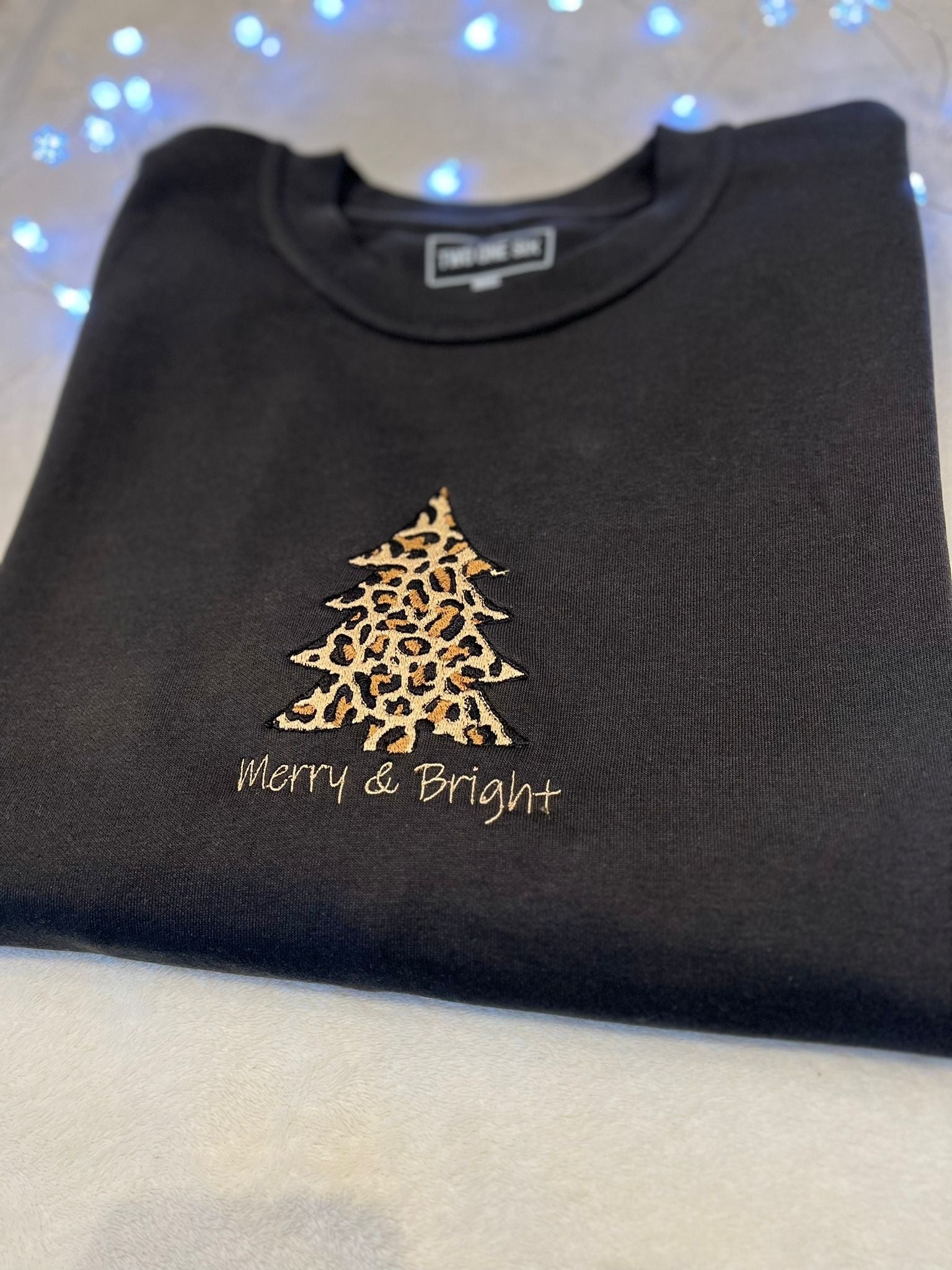 Leopard Print Christmas Tree Crew Sweat 216 Studio